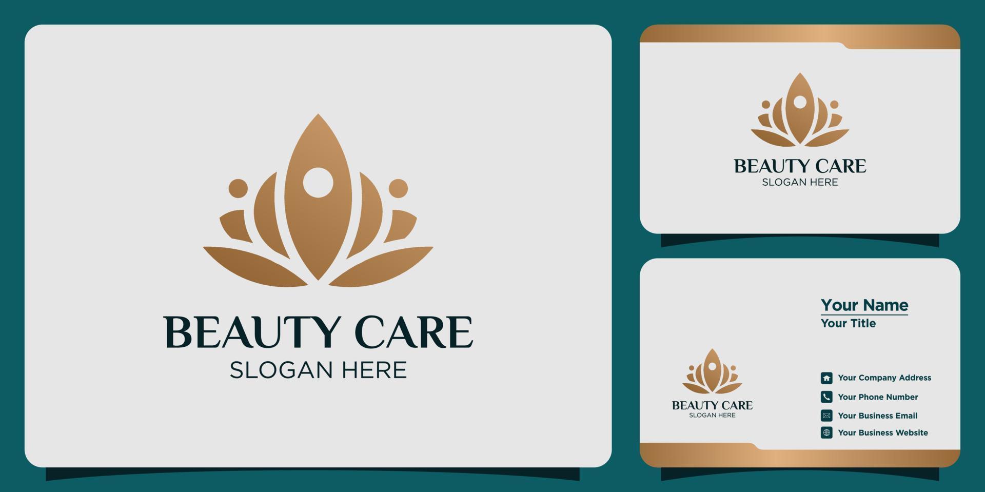 lotus flower logo design for beauty care vector