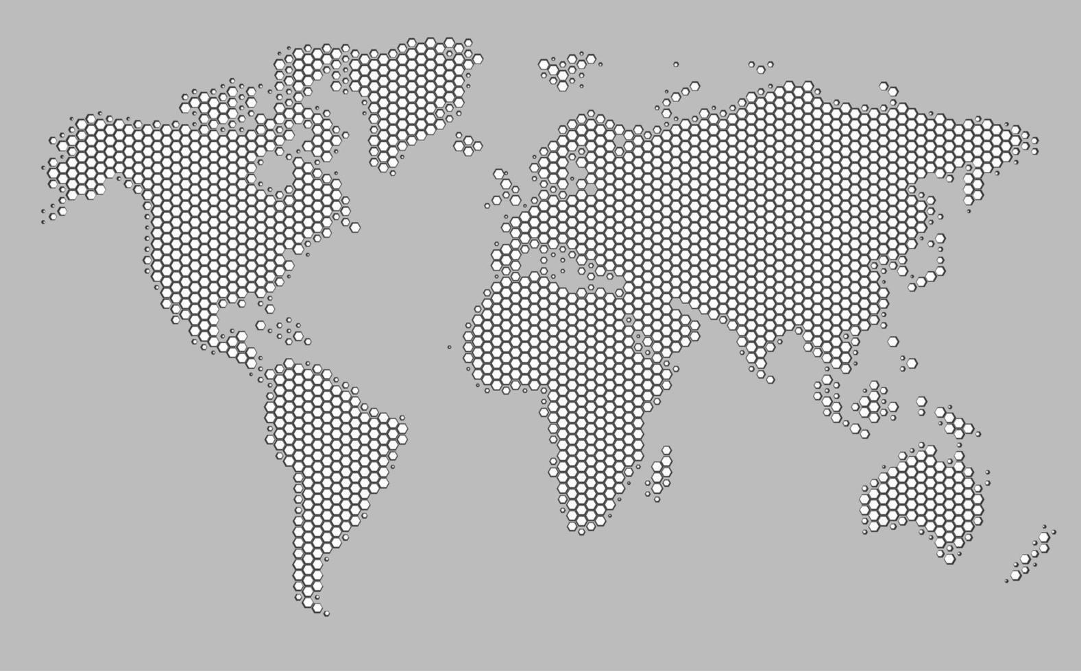 Hexagon shape of world map vector