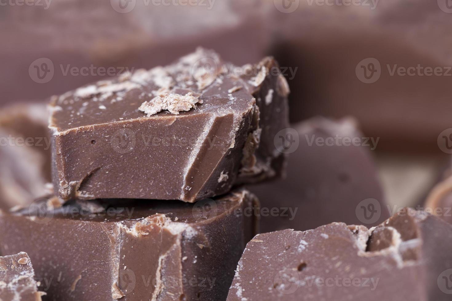 pieces of large natural real chocolate photo