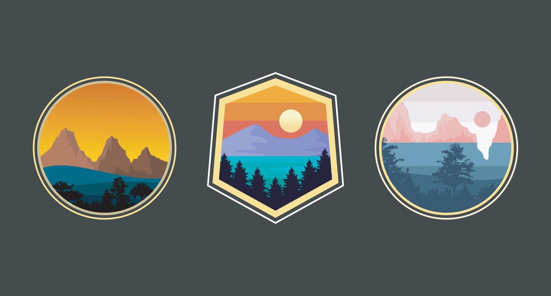 Retro style mountain design. Vector graphics for t shirts and other uses.
