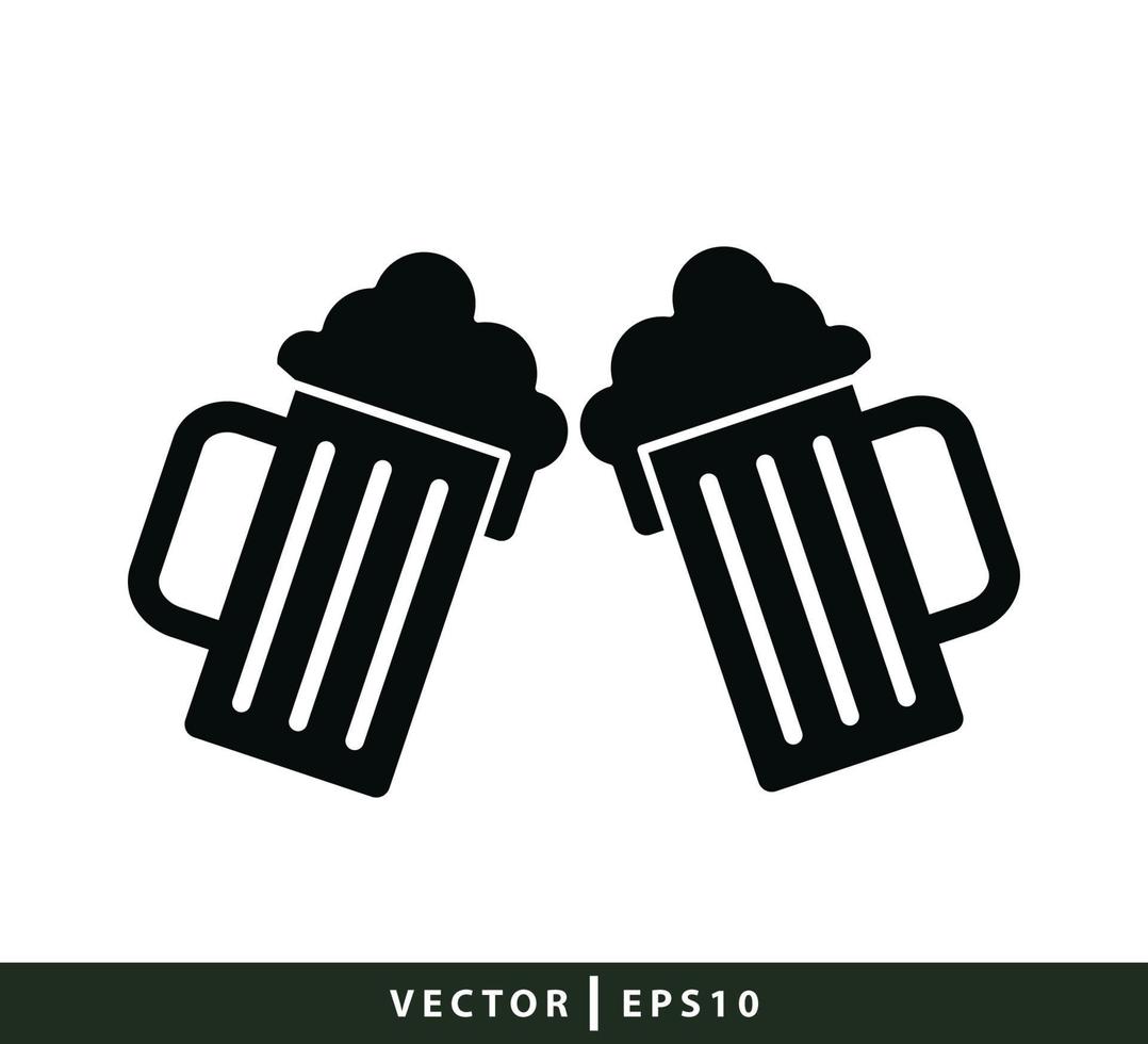 plantilla de diseño de logotipo de vector de icono de botella y vidrio