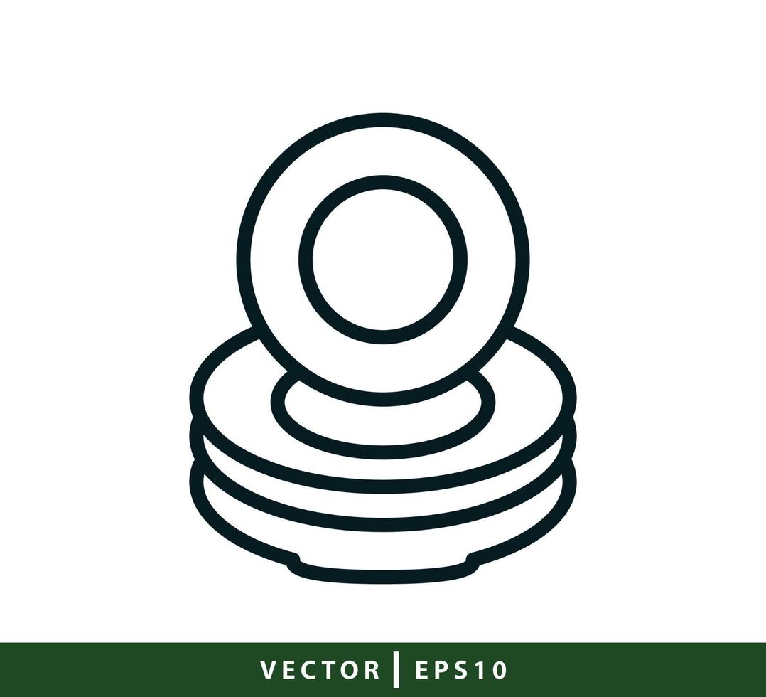 Plate icon vector logo design template