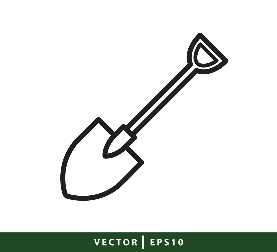 ilustración de estilo plano de icono de pala vector