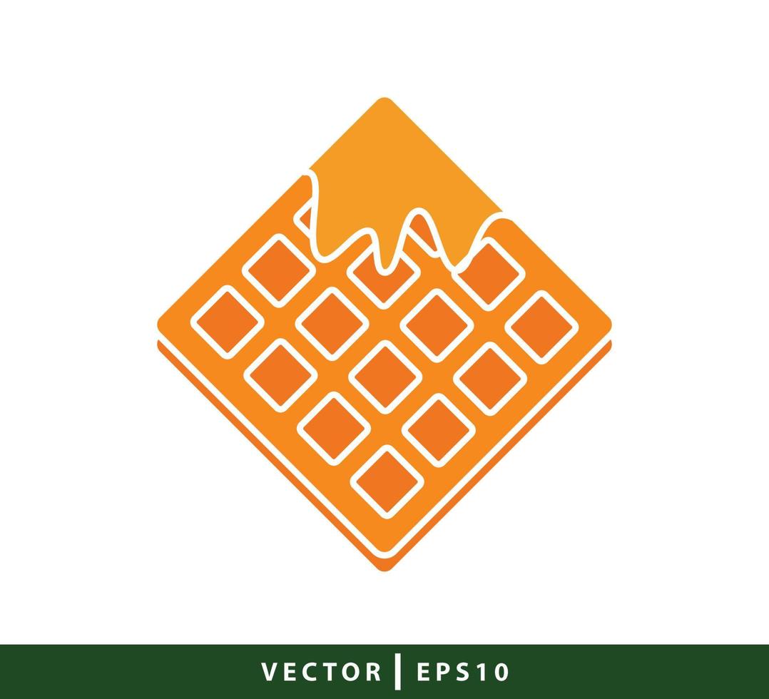 Waffle icon flat style illustration vector