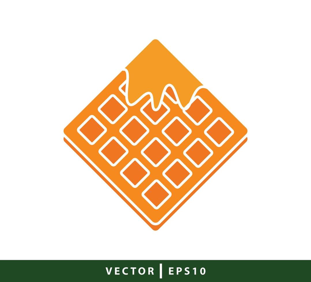 ilustración de estilo plano de icono de waffle vector