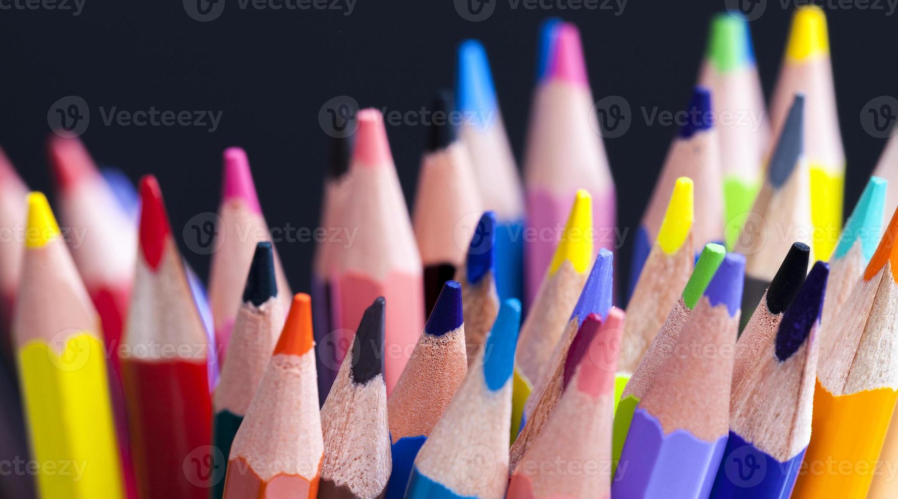 colored wooden pencils photo