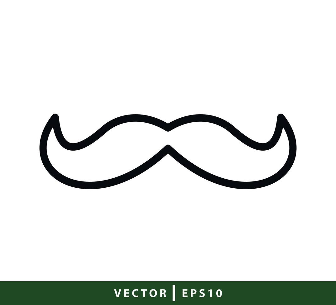 Mustache icon flat style illustration vector