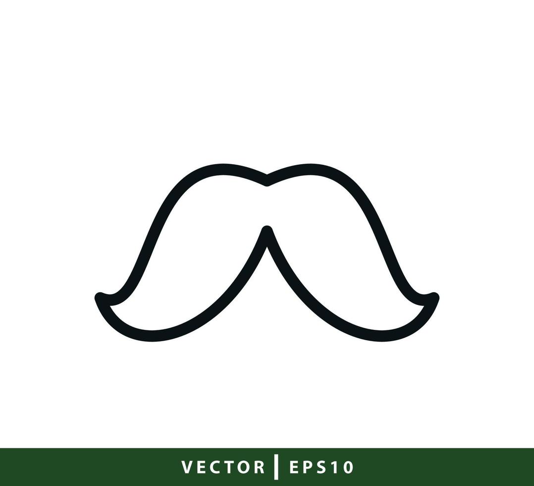 ilustración de estilo plano de icono de bigote vector