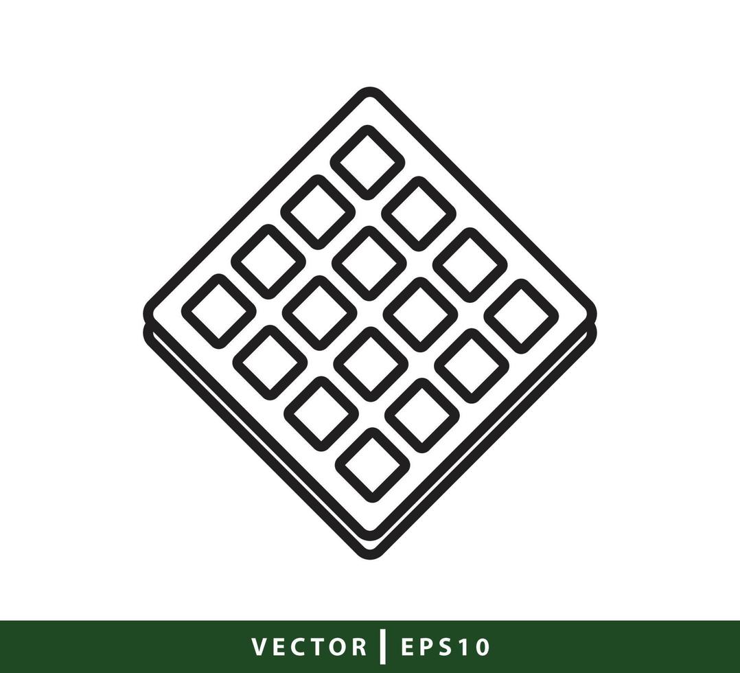 ilustración de estilo plano de icono de waffle vector