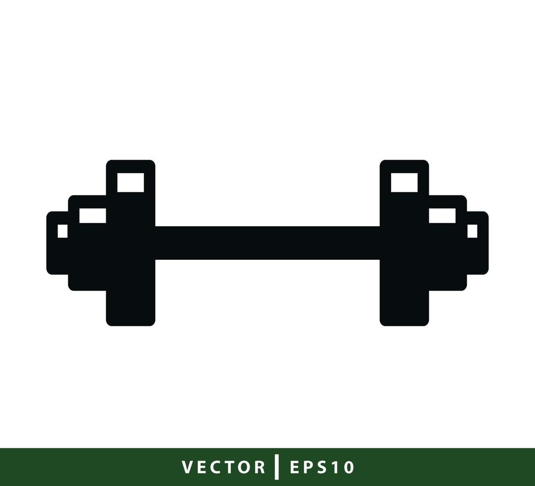 Barbell icon vector logo design template