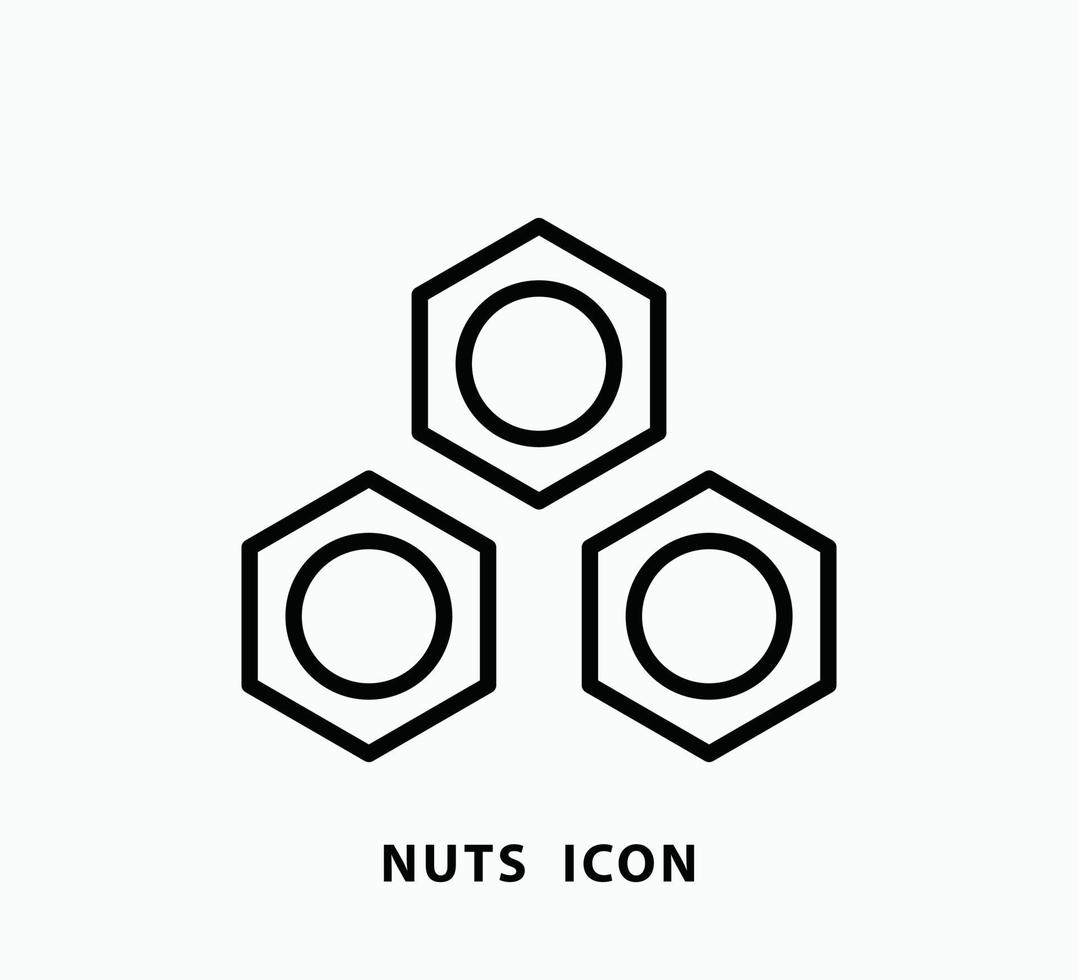 Bolt nut icon vector flat style