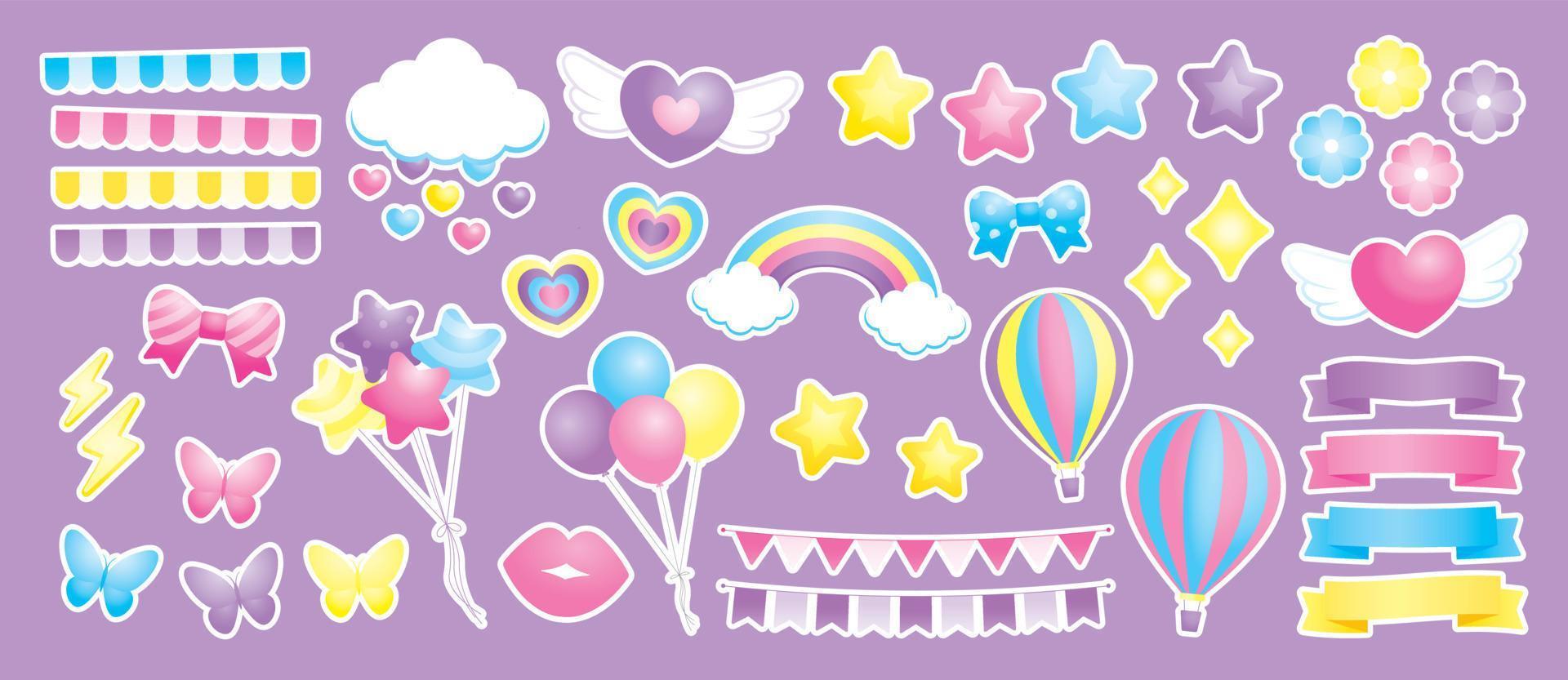 sweet pastel girly stuff vector collection for decorating your cute artwork