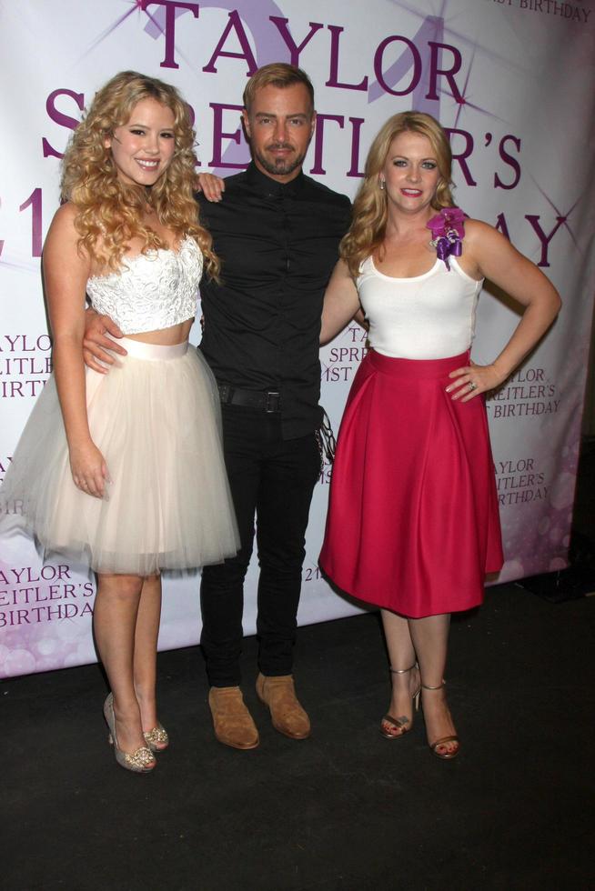 LOS ANGELES, OCT 25 -  Taylor Spreitler, Joey Lawrence, Melissa Joan Hart at the Taylor Spreitler s 21st Birthday Party at the CBS Radford Studios on October 25, 2014 in Studio City, CA photo