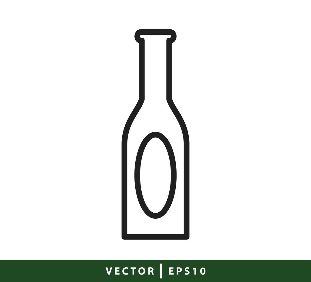 botella y vidrio icono vector logo diseño ilustración