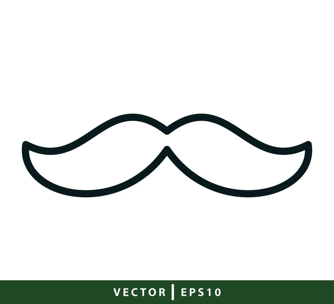 ilustración de estilo plano de icono de bigote vector