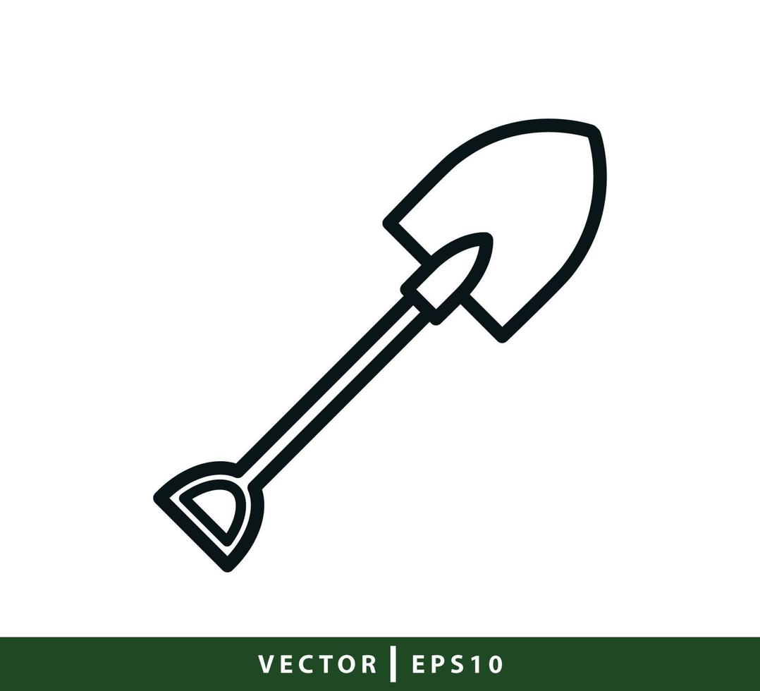 Shovel icon flat style illustration vector
