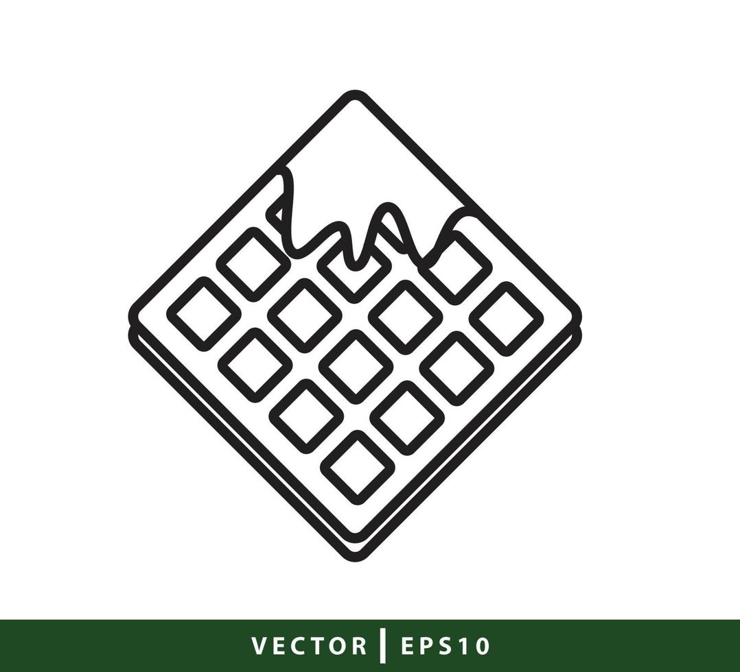 Waffle icon flat style illustration vector