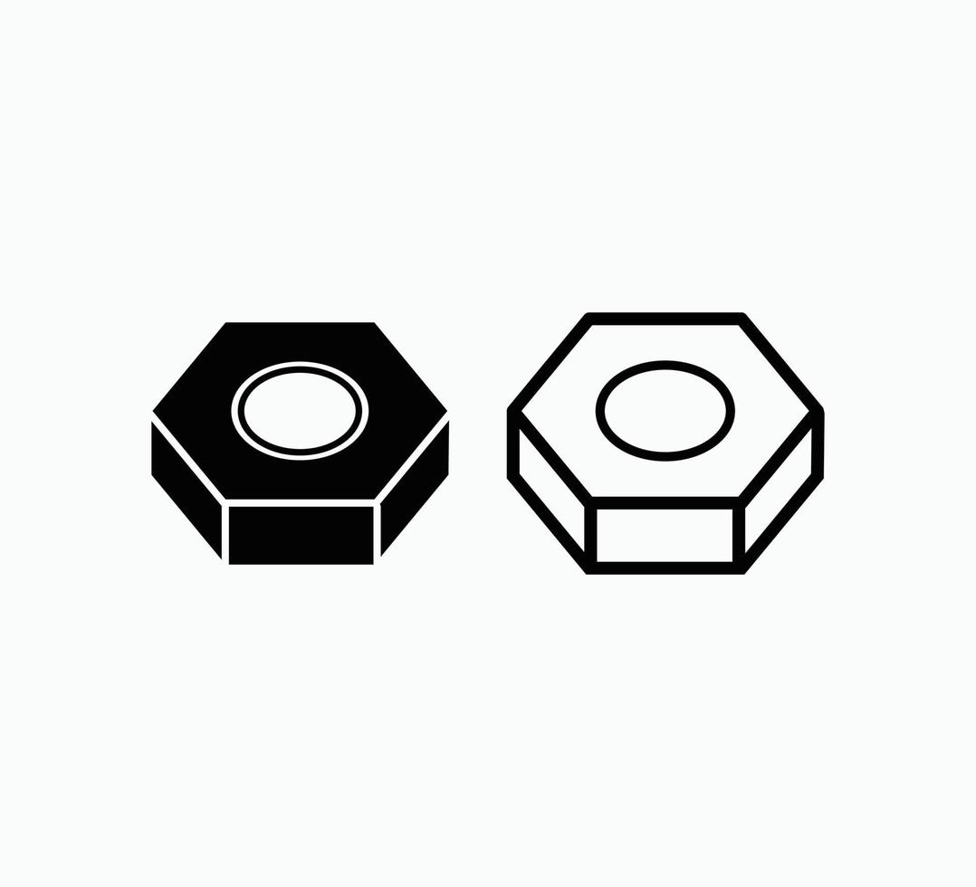 Bolt nut icon vector flat style