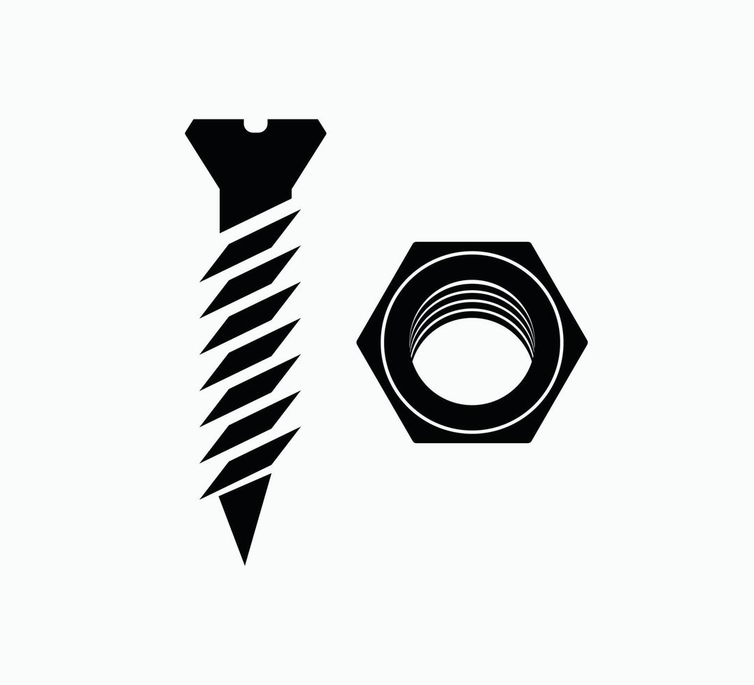 Bolt and nut icon vector logo design illustration