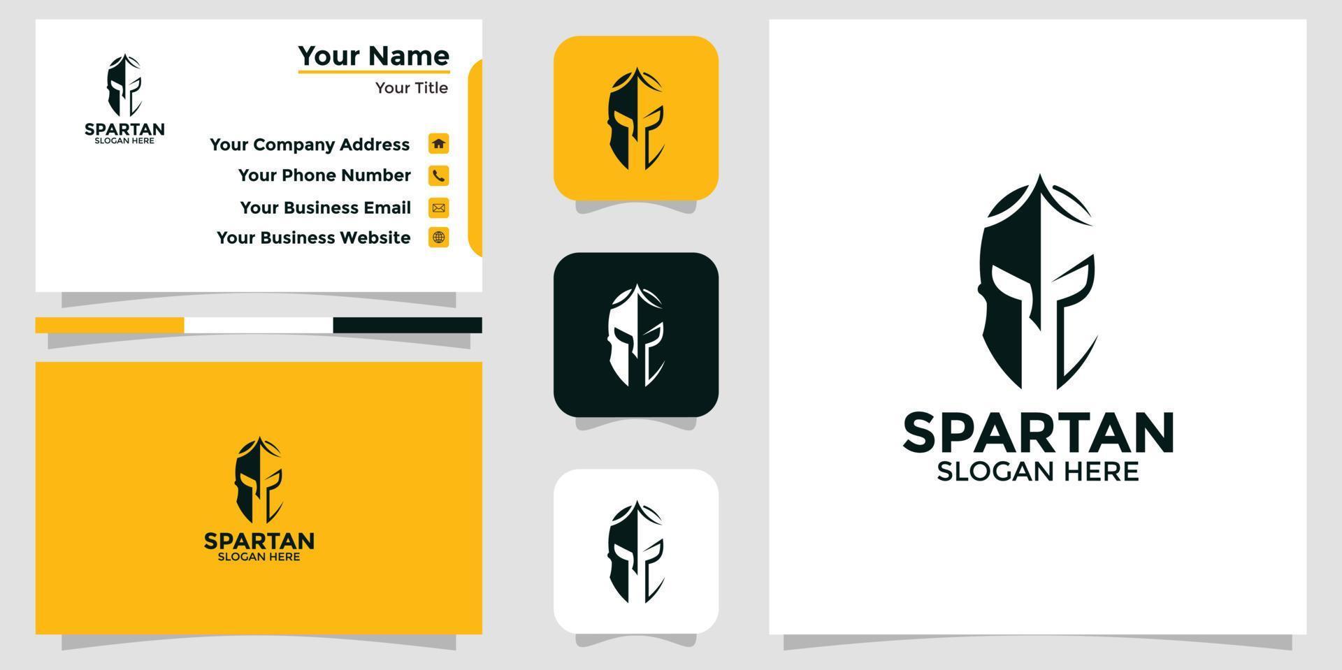 spartan design logo and branding card vector