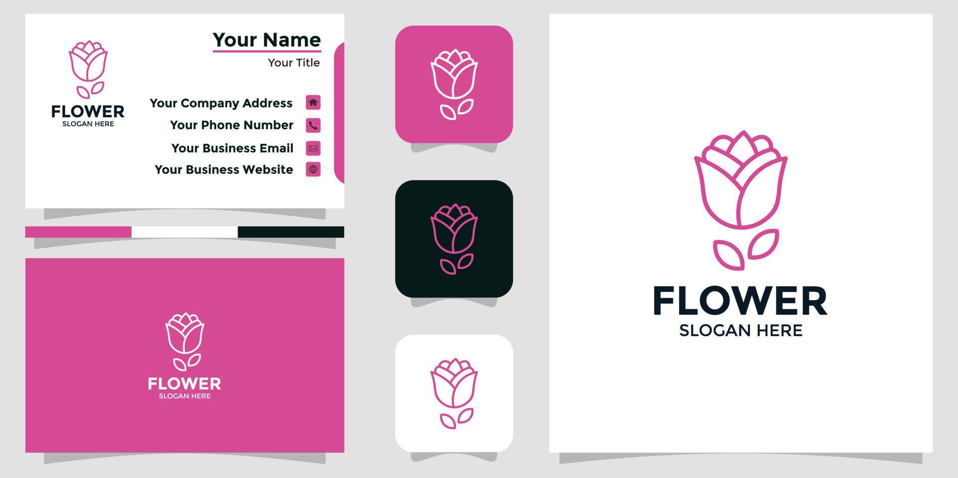 plantilla de diseño de logotipo de flor minimalista vector