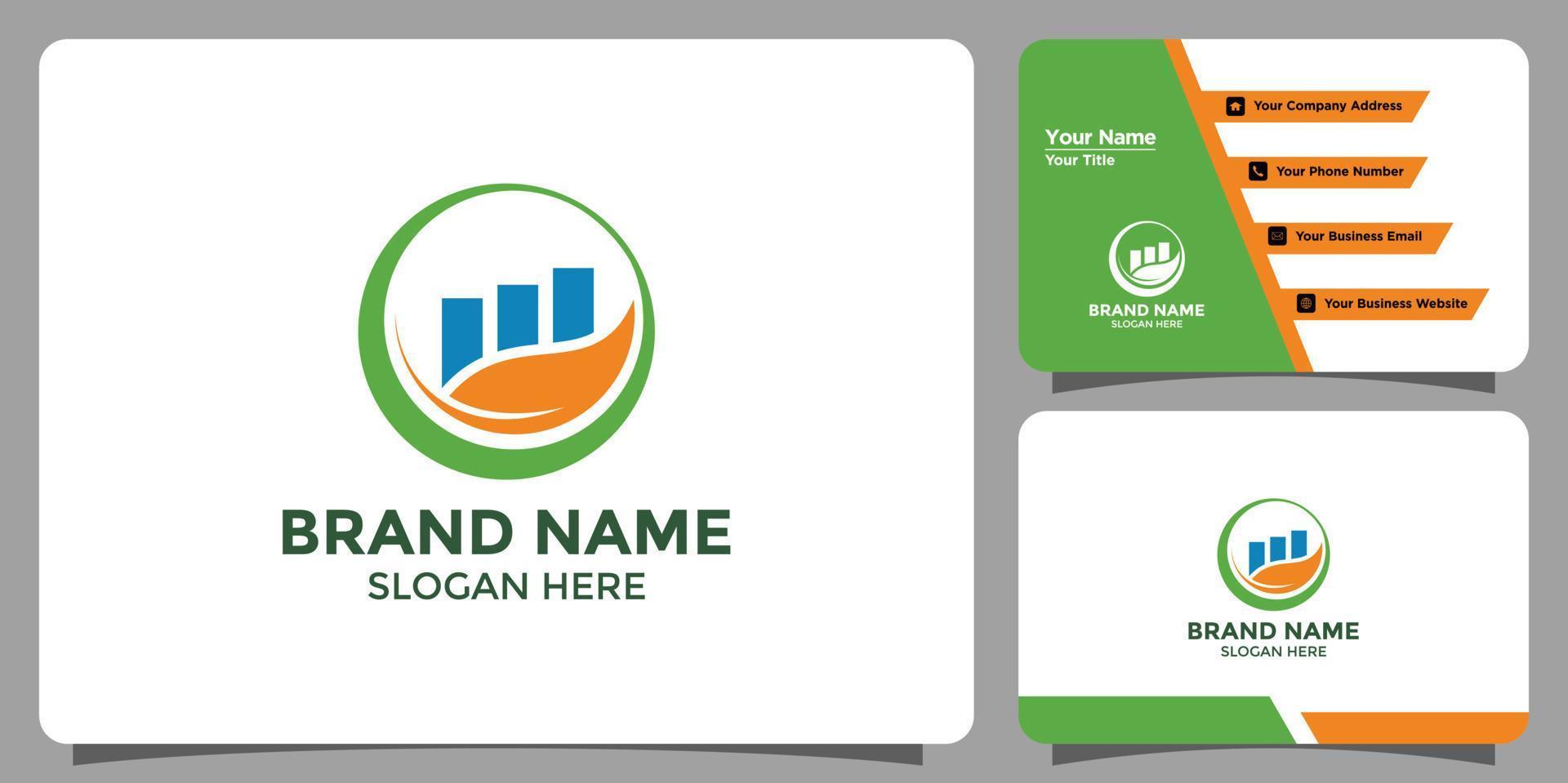 consulting business logo with business card vector