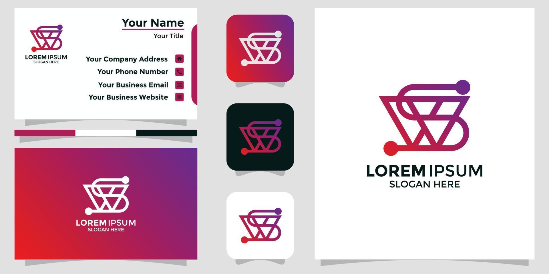 modern technology design logo and branding card vector