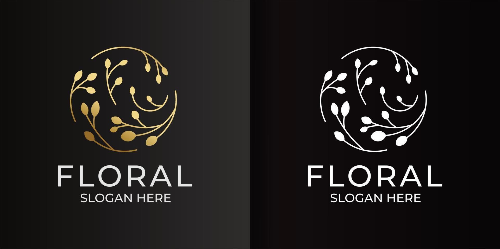 minimalist logo for decorative flowers vector