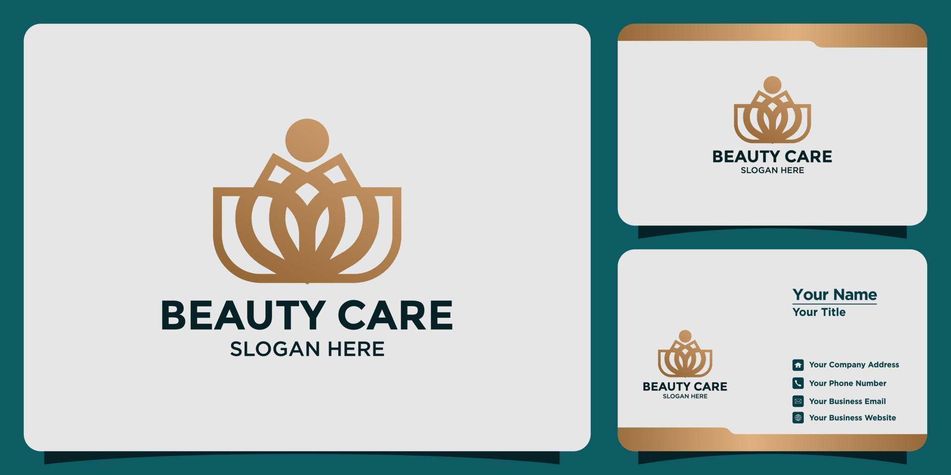 lotus flower logo design for beauty care vector