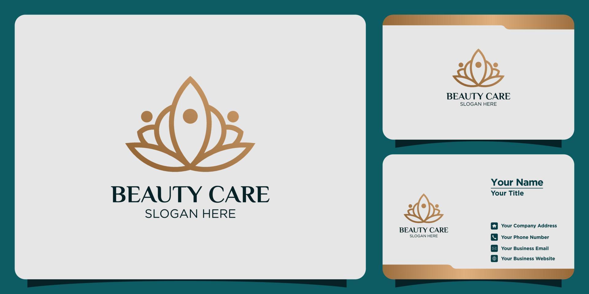 lotus flower logo design for beauty care vector