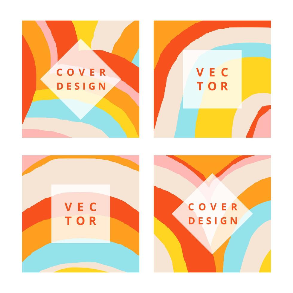 Abstract square background with wavy in bright colors. Fashion background for banner, presentation and branding design. Cover creative layout template. Modern vector illustration