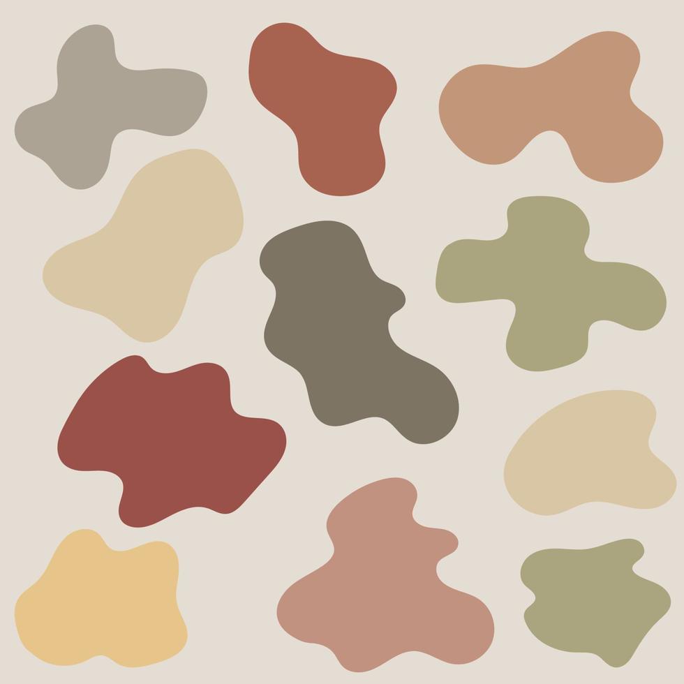 Organic shapes, Blob shapes with earth tone color vector