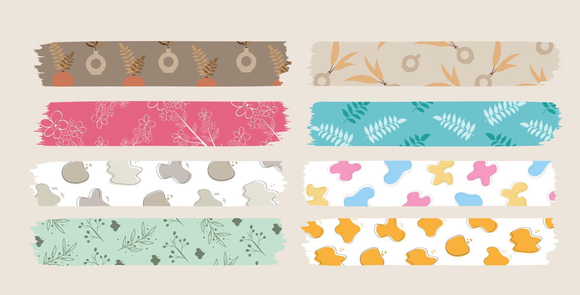 Cute washi tape simple design illustration vector