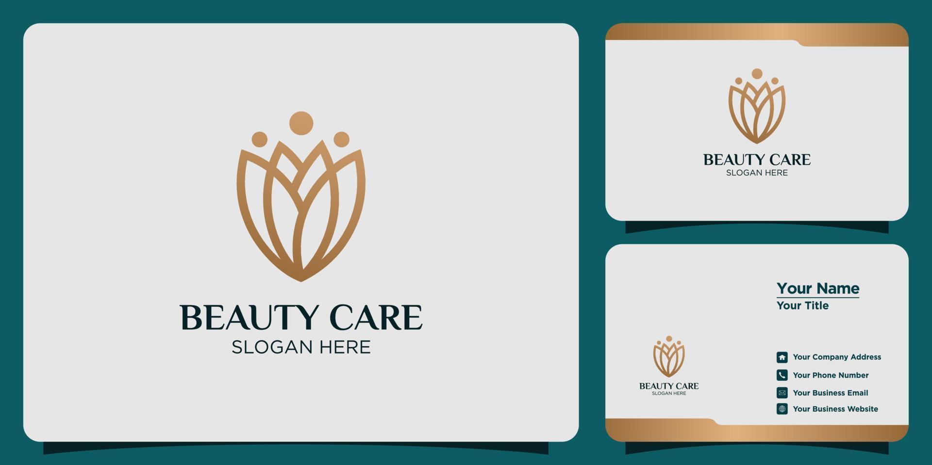 lotus flower logo design for beauty care vector