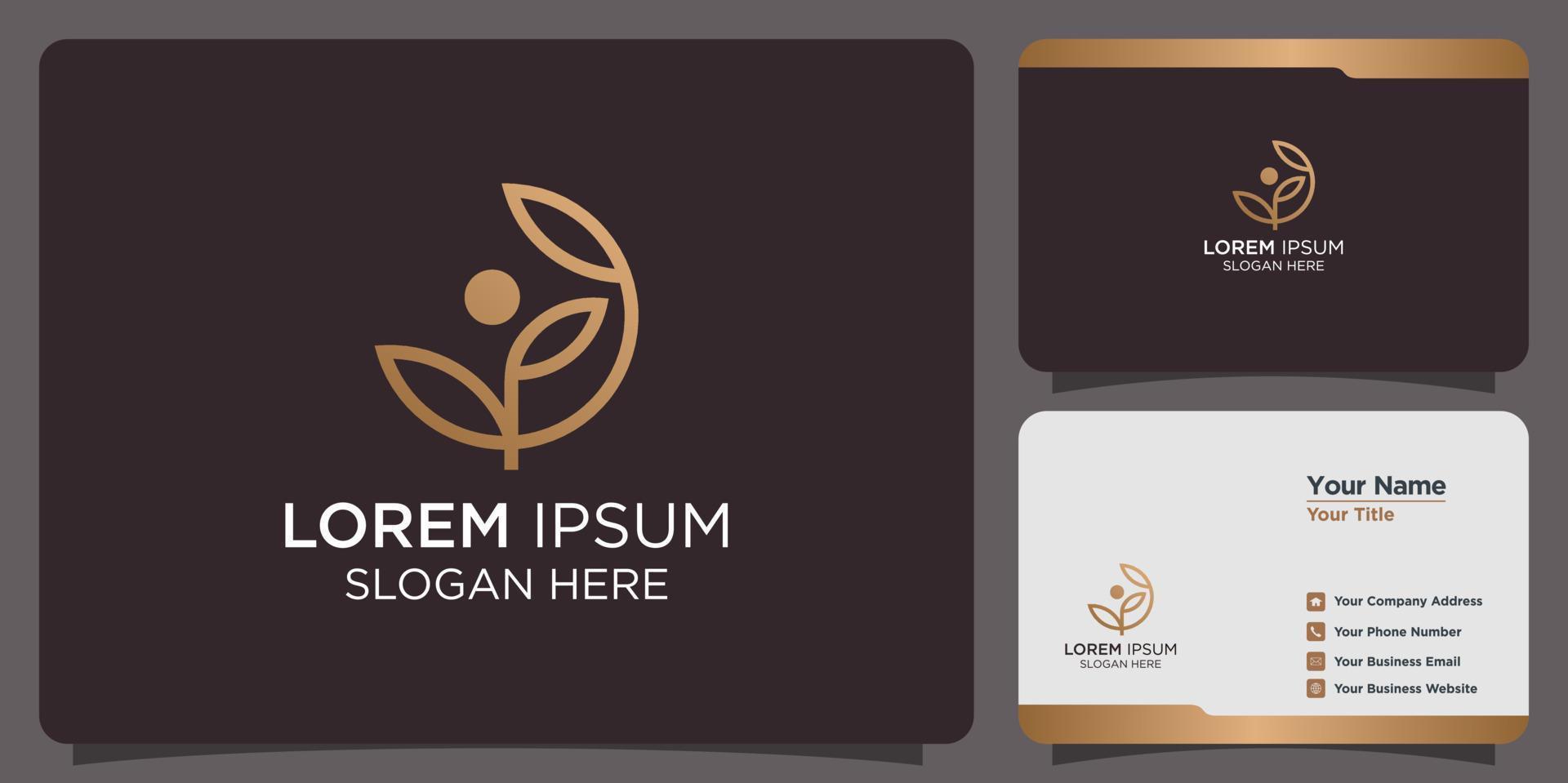 wellness design logo and branding card vector