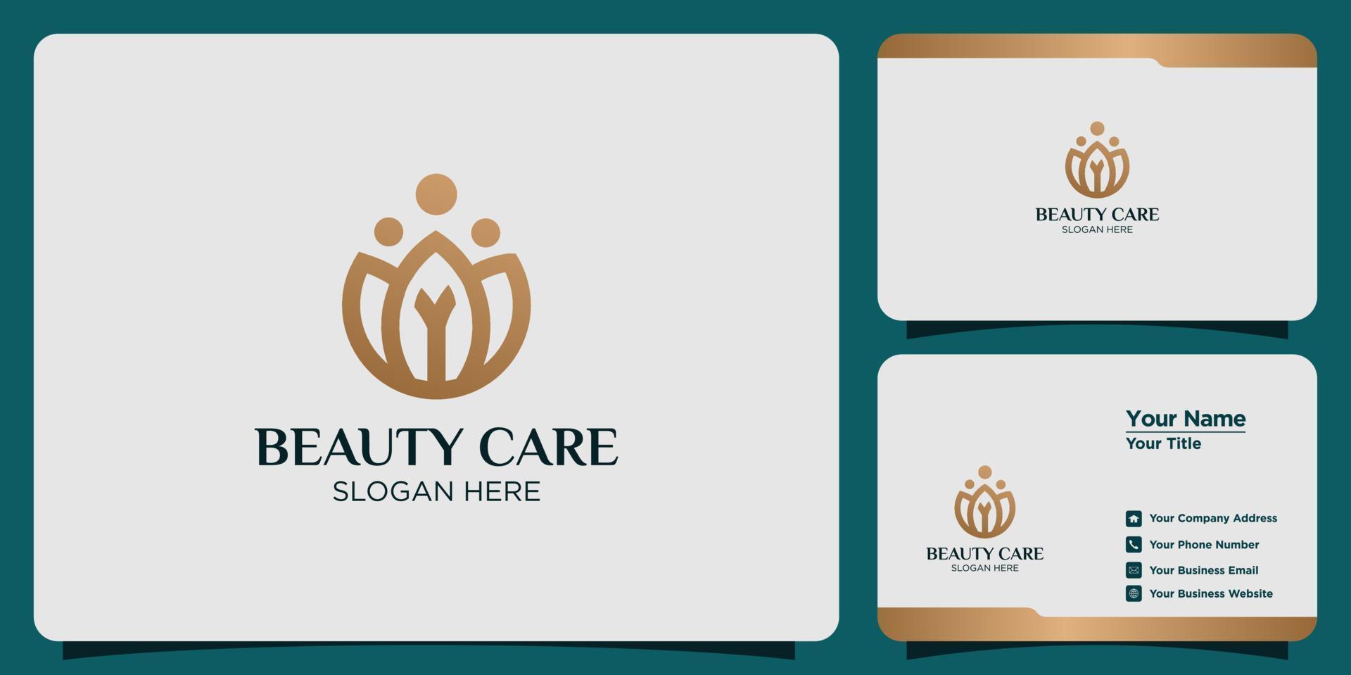 lotus flower logo design for beauty care vector