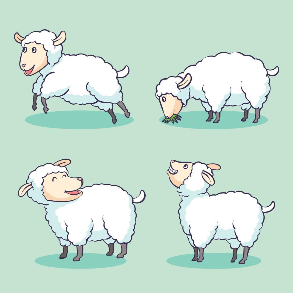 hand drawn cute sheep collection vector