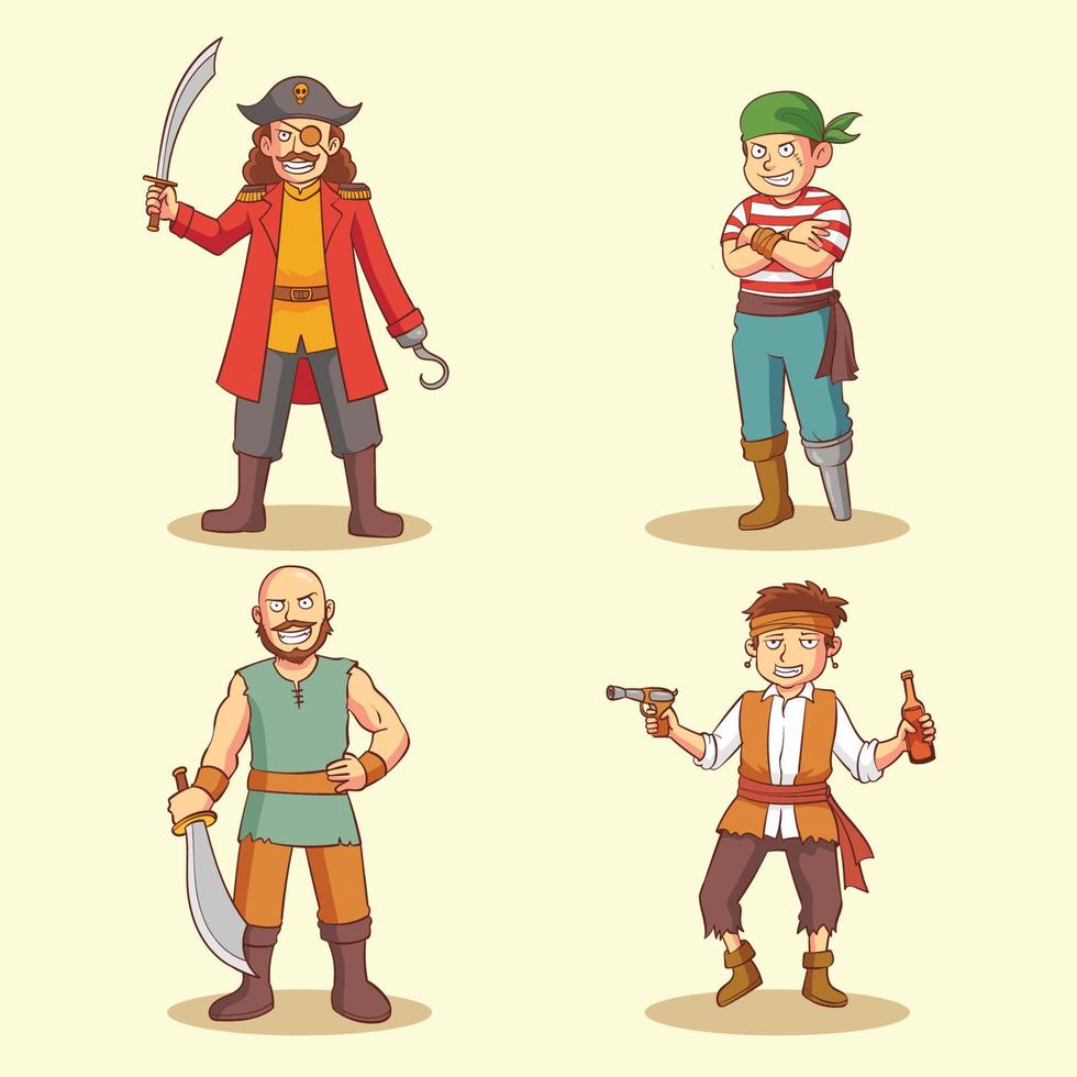 Ilustración de vector de tripulación pirata 1