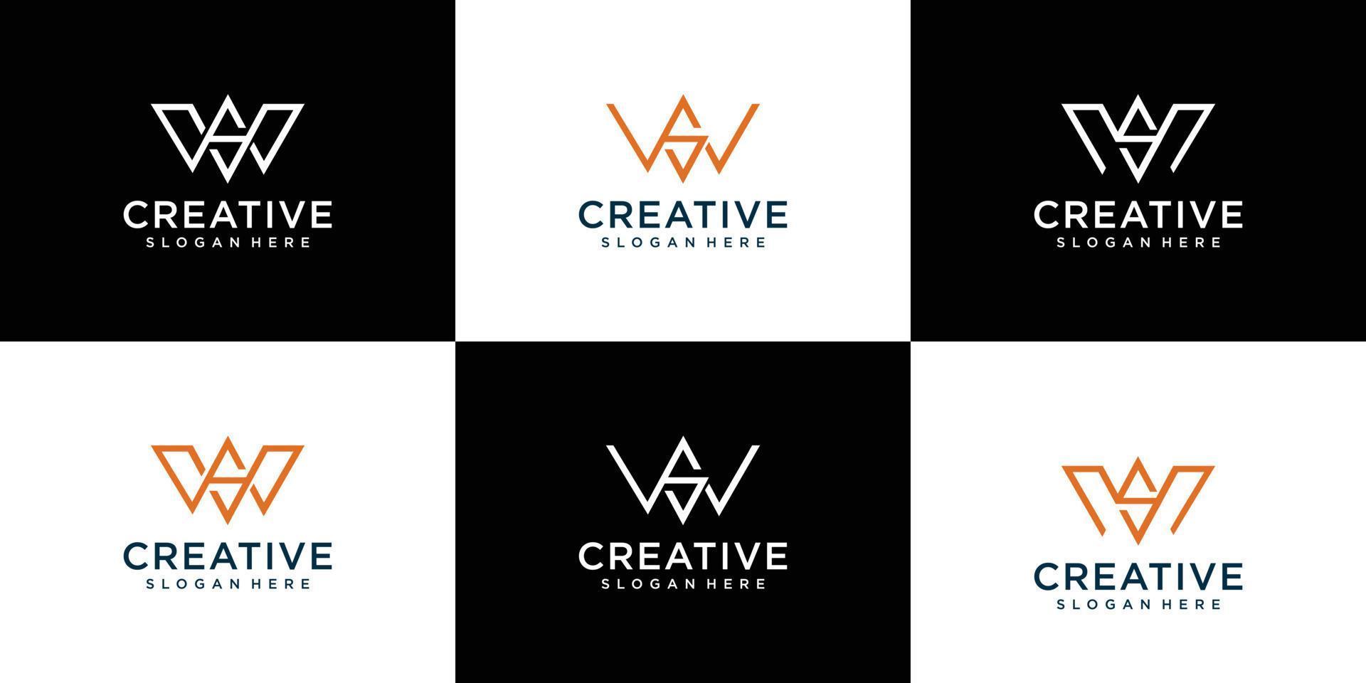 Elegant letter WS logo design collections vector