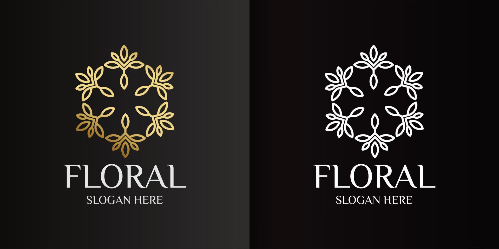 logo minimalista para flores decorativas vector