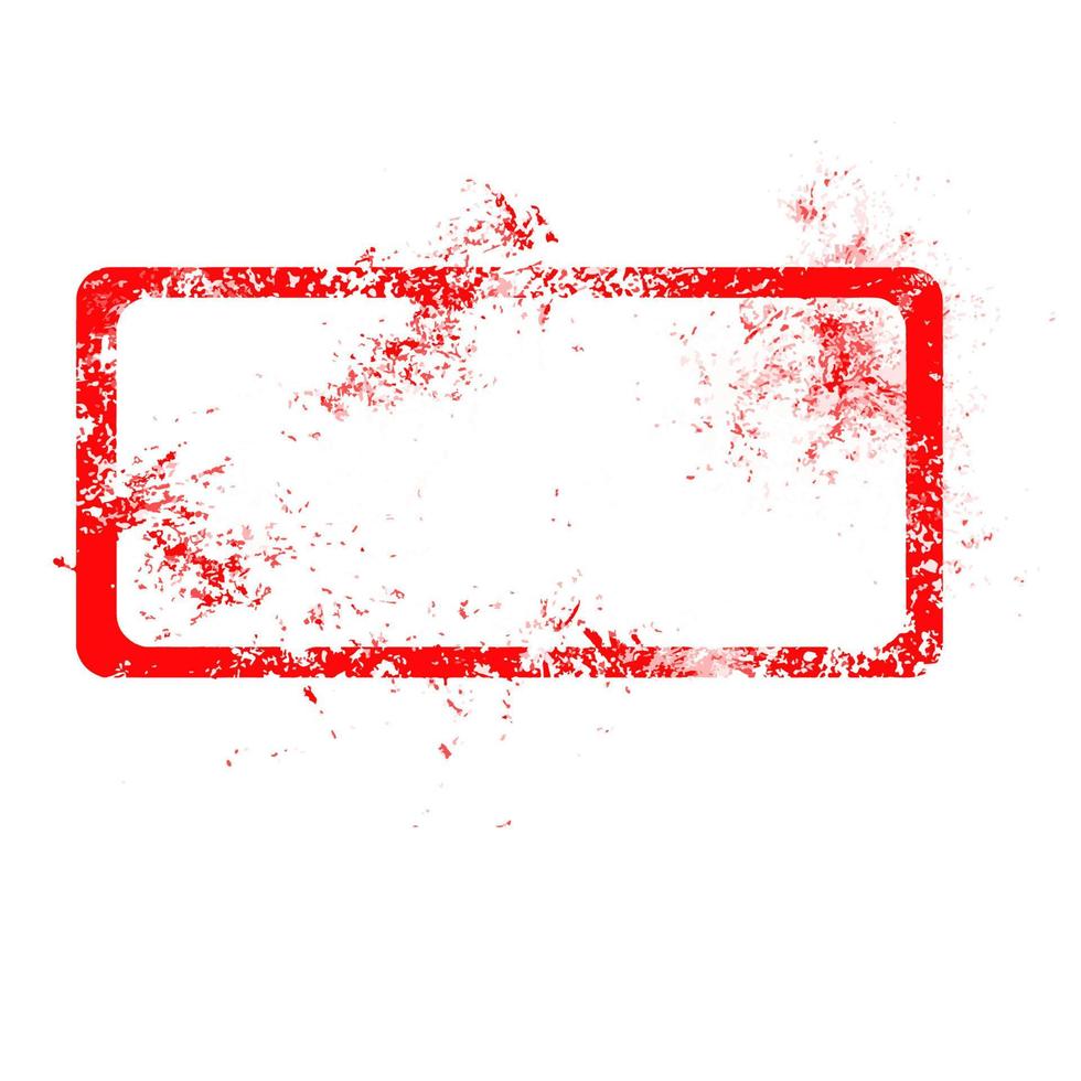 red dirty blank rectangular with copy space isolated on white background vector