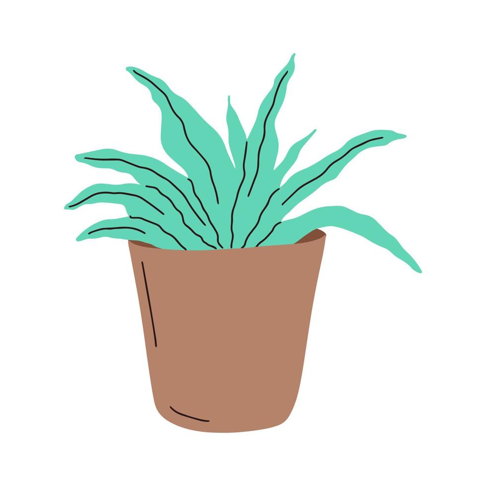 Plant pot. Vector illustration of flower in a pot