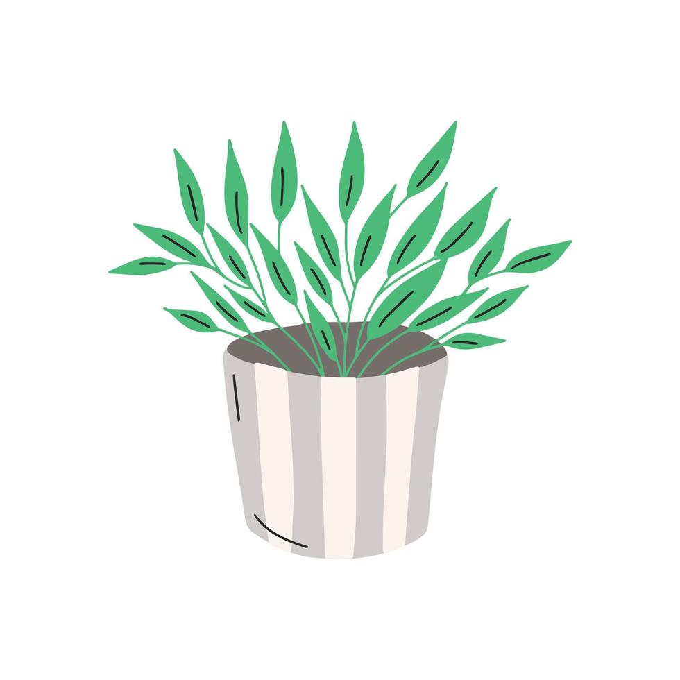 Plant pot. Vector illustration of flower in a pot