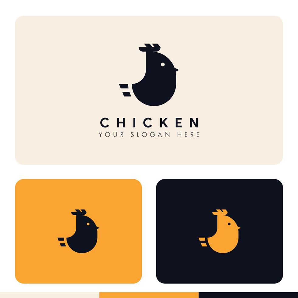 simple minimalist chicken logo design vector