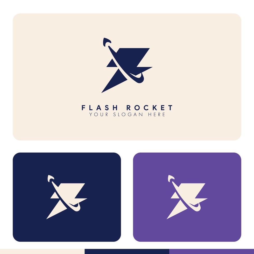 simple minimalist rocket flash storm logo design vector