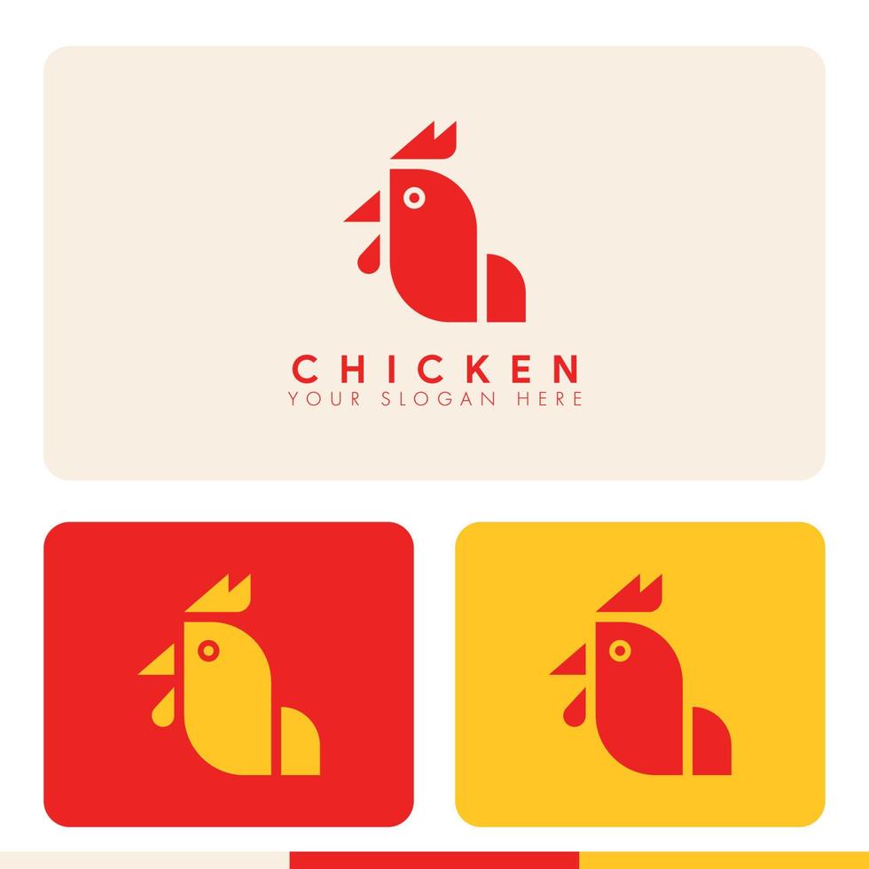 simple minimalist chicken logo design vector