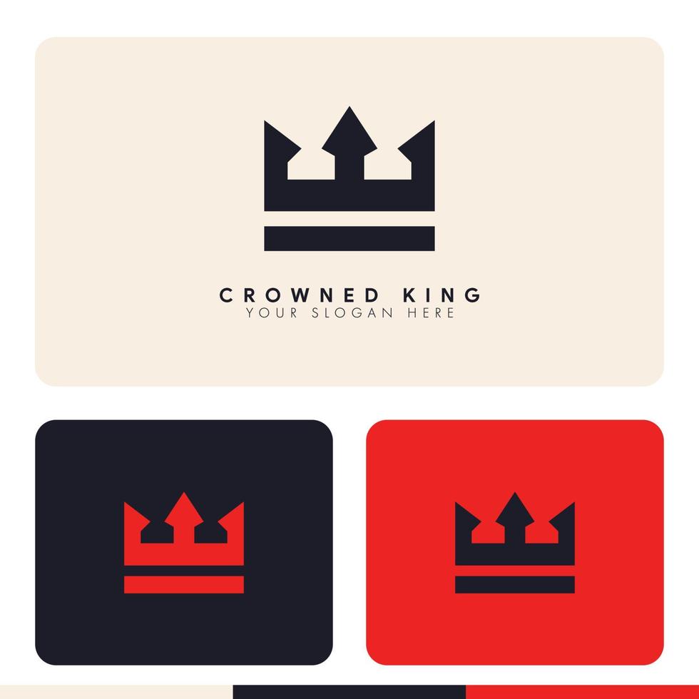 simple minimalist king crown logo design vector