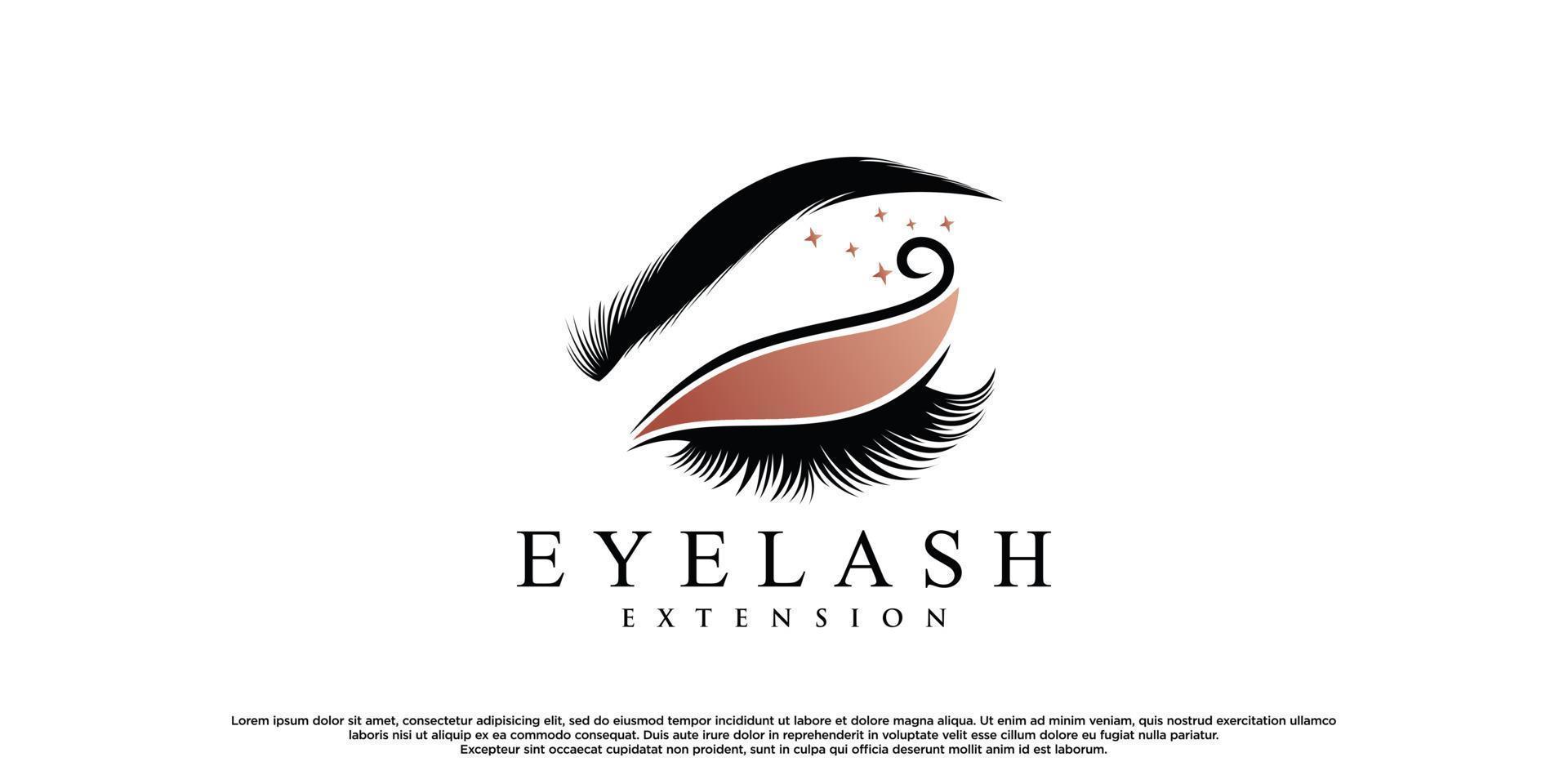 Eyelashes logo design vector illustration for beauty with creative modern concept Premium Vector