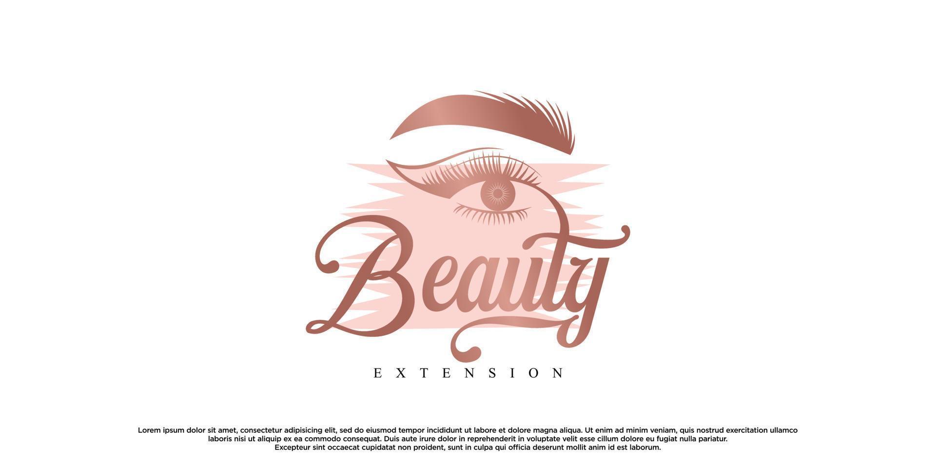inspiración de diseño de logotipo de extensión de pestañas de belleza con concepto moderno creativo vector premium