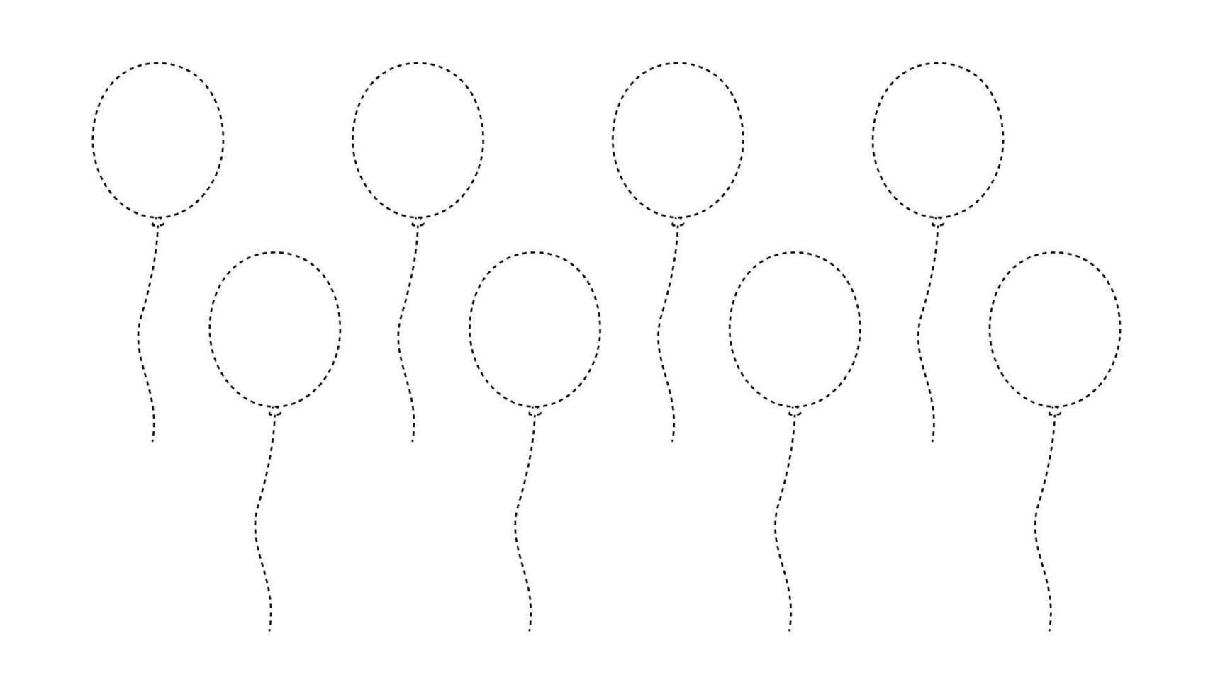 Balloon tracing worksheet for kids vector